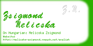 zsigmond melicska business card